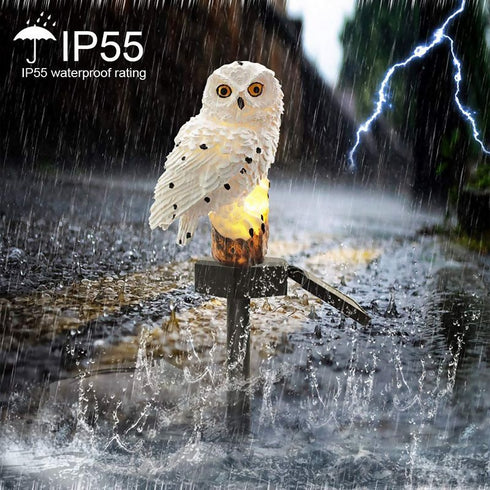 Outdoor Waterproof Solar Lawn Light Garden Owl Decoration Led Lamp - White