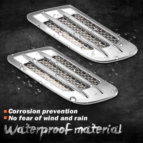 Chrome Decorative Side Ventilation Scoop(Pack of 2)
