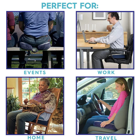 Memory Foam & Gel Seat Cushion Helps Helps Relieve