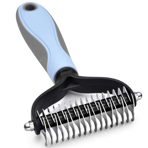 Pet Dematting Comb 2 Sided Undercoat Rake for Cats & Dogs