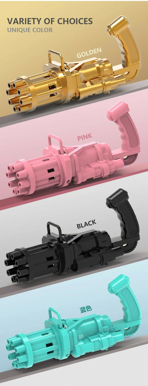 8 Hole Automatic Gatling Bubble Machine Bubble Gun