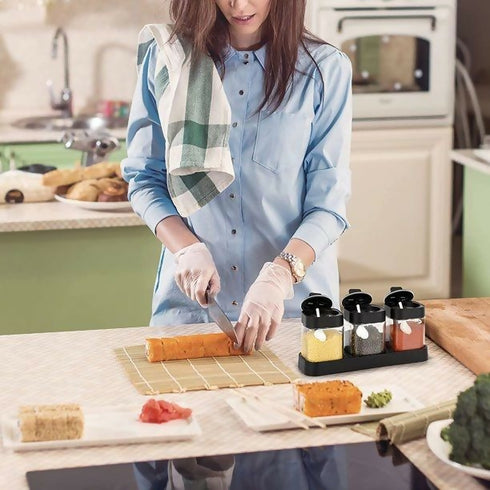 3 Spice Jar Set - black