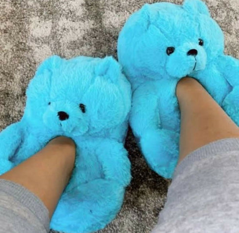 Winter Warm Indoor Fur Teddy Bear Soft Plush Shoes