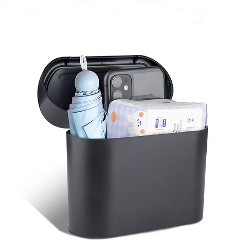 Mini Car Accessories Dustbin Organizer Trash Can - Black