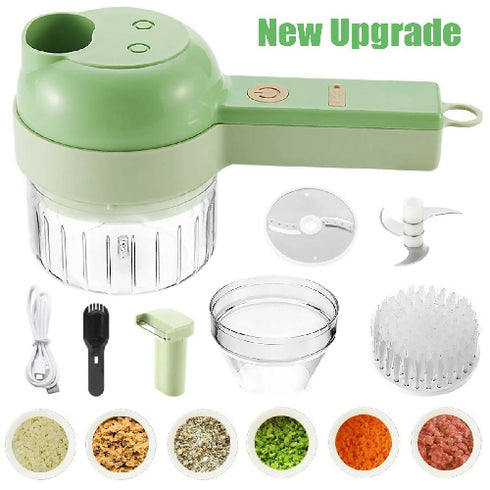 USB Rechargeable Electric Vegetable Cutter 4 In 1