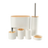 Bathroom Accessories Set with Eco-friendly Lids - 6 Piece