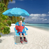 Kids Outdoor Beach Chair with Umbrella- Blue