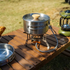 2Pcs Camping picnic Pan Pot Stainless Steel Cookware Set