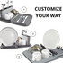 4-in-1 Dish Drying Rack Kitchen Folding Draining Dish Fork Storage Rack Drying Dish Sink Rack With Dish Mat