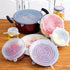 6-Piece Reusable Transparent Stretchable Silicone Lid Cover - Transparent