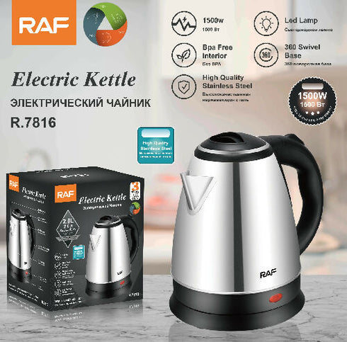 RAF R.7816 High Quality Stainless Steel and 360 Swivel Base Electric Kettle for Household