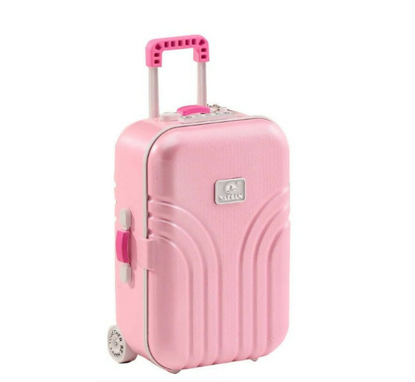 Cute Pink Suitcase Music Box Jewelry Case