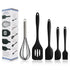 5 Pieces Of Non-Stick Silicone Kitchen Utensil Set - Black
