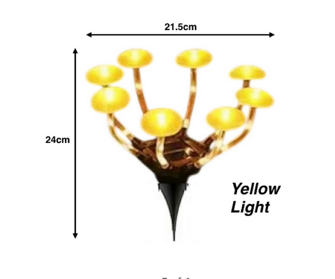 2 Pack 48LED Solar Outdoor Inserted Warm Light Mushroom Lamps