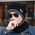 Mens Winter Beanie Hat Scarf Set