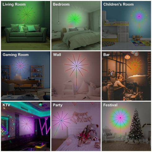Fireworks LED Lights - Sync with Music, Remote Control, RGB Room Lights
