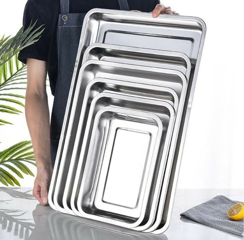 Rectangular Stainless Steel Roasting Pan - 6Pack With Mixed Sizes