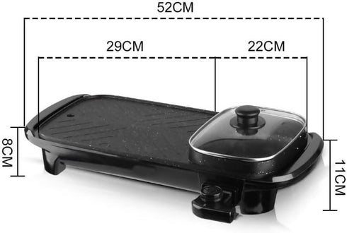 Electric baking pan Cooking Pan 2 in 1 Smokeless Home Cooking
