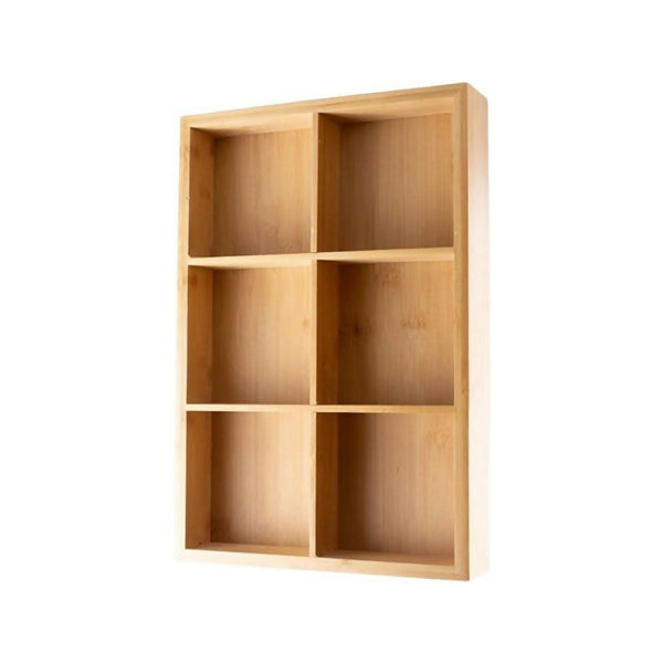 Wooden Candy Serving Tray With 6 Compartment Organizer