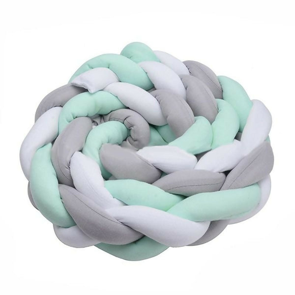 Durable Braided Baby Crib/Cot Bumper-green