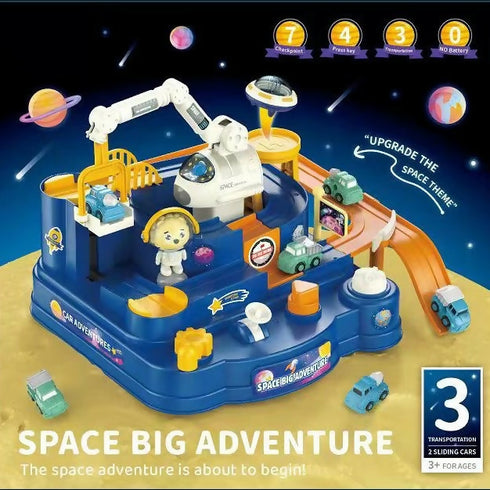 Space Adventure Race Track Set for Kids Inertia Toy