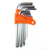 9pcs Non Magnetic Long Arm 1.5 2 2.5 3 4 5 6 8 10 mm Flat square Head Plastic Folding Hex Allen Key Wrench Set Spanner