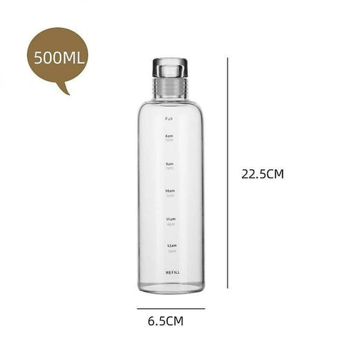 500ml Large Capacity Glass Bottle With Time Marker