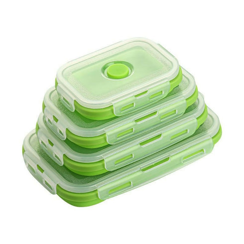 Set of 4 Silicone Lunch Box Containers