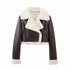 Faux Fur Crop Leather Jacket