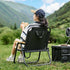 Folding Camping Chair with Handle, Wooden Armrests