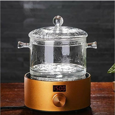 1.9L Transparent Glass Kitchen Heat-Resistant Pot