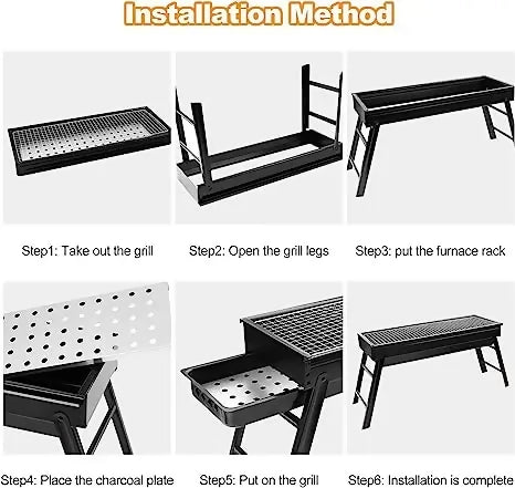 Outdoor Portable Fireproof Charcoal Travel Folding Carbon Bbq Grill Stove