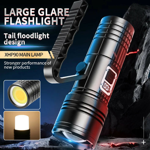 Tactical Flashlight with Detachable Handle, Black