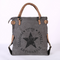 Women Canvas Tote Bag With Pu Leather strap.