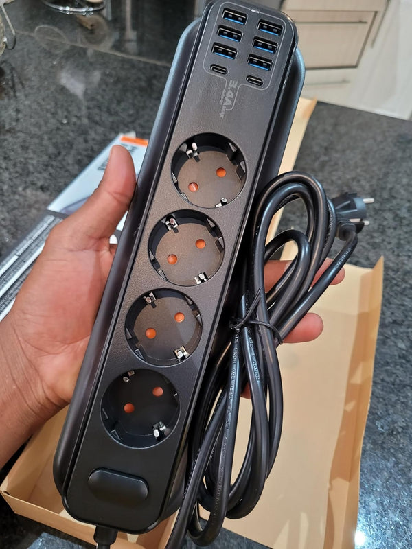 MOXOM Universal 12 Socket Outlet 2 Meter Extension Moxom Plug.