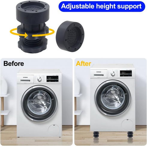 4 Adjustable Legs Multifunctional Shock Absorbing Pad for Enhanced Stability Anti-Slip Rubber Pads for Washing Machine