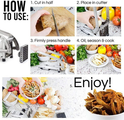 Stainless Steel Handheld Potato Chips Strip Slicer Tool