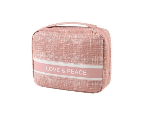 Zipper Closure Versatile Toiletry Bag Makup Cosmetic Organizer Bag - Pink