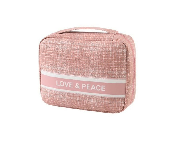 Zipper Closure Versatile Toiletry Bag Makup Cosmetic Organizer Bag - Pink
