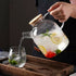 Glass Kettle Clear Water Bottle With Wooden Lid