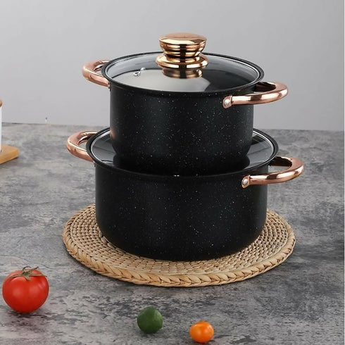 8-Piece Stainless Steel Nonstick Lightweight Cookware Set with Glass Lids