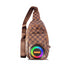 Leather Shoulder Bag Fanny Pack Crossbody Chest Bag RGB LED Audio Function Camping Traveling BT Speaker.
