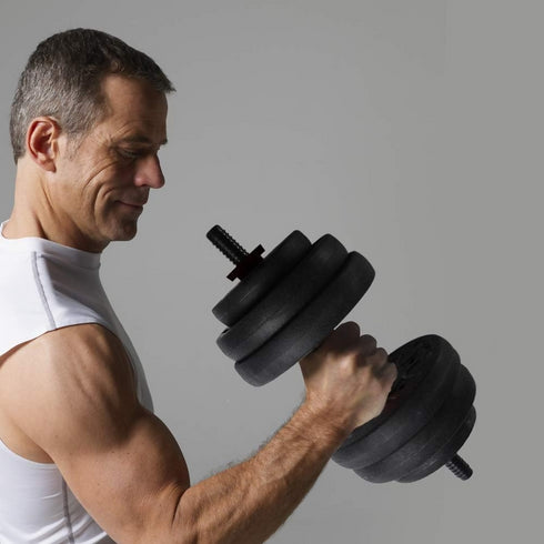 2-in-1 Dumbbell Set, 25 kg, Adjustable Strength Training and Weight Lifting for Home, Office, Gym, Black.