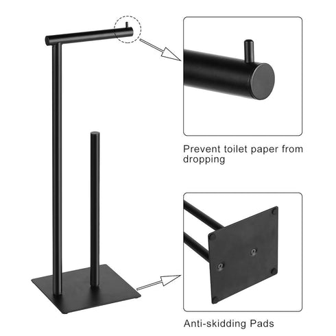 Black Toilet Paper Holder Stand