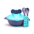 Only Baby-Silicone Feeding Bowl with Spoon and Fork - Blue, Purple