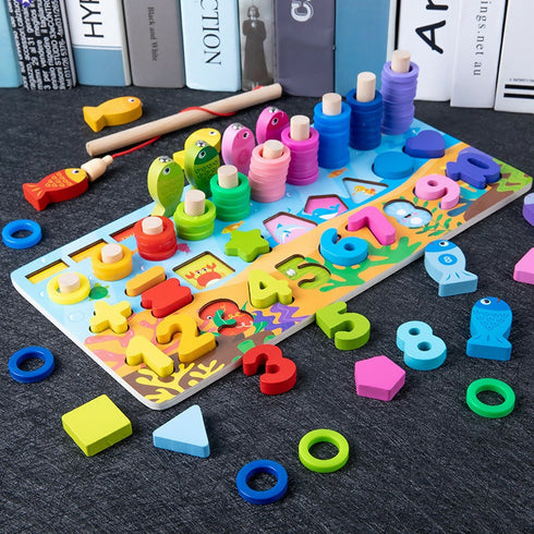 6 in 1 Toy Logarithmic Board Numbers & Maths Educational Toys (Multicolour)