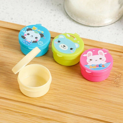 4Pcs Portable Mini Condiment Box for Kids Squeeze Bottle