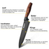 6-Piece Black Professional Kitchen Knife Set