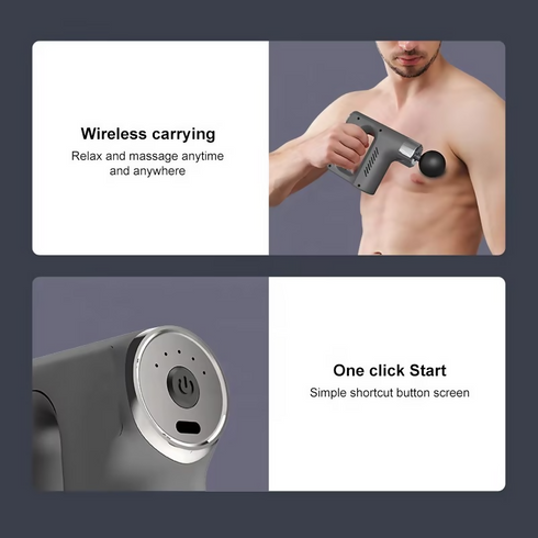 Wireless Muscle Massage Gun Deep Tissue for Athletes, Portable Body Neck Back Deep Tissue Massager for Pain Relief