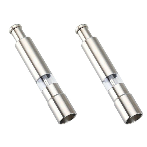 Mini Stainless Steel Salt and Pepper Grinders - 2 Pack